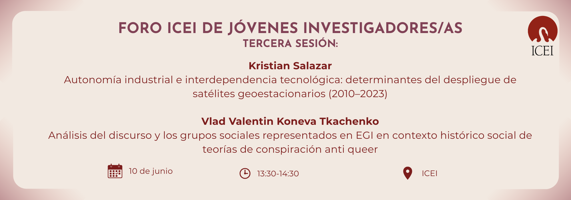 3ª sesion del Foro ICEI de Jóvenes Investigadores